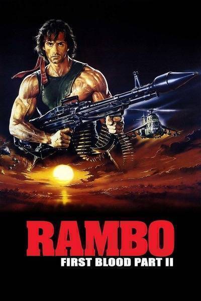 Rambo: First Blood Part II Hindi Dubbed Movie Poster (1985)